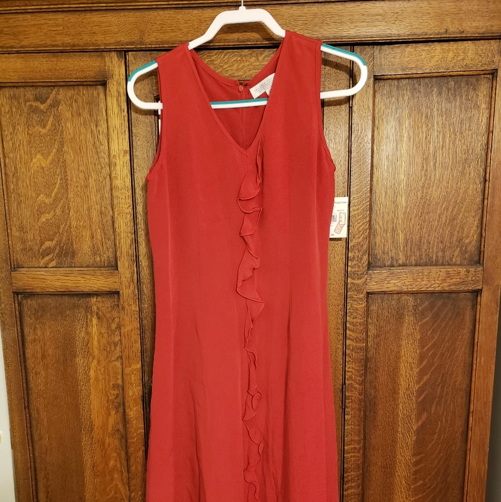 100% silk NWT red dress